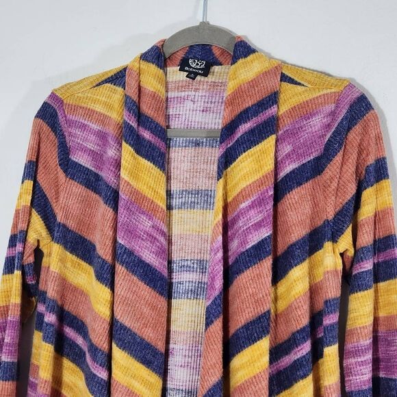 Bobeau Striped Knit Cardigan Sweater Size Small NWOT Draped Front Cardigan - Picture 2 of 9